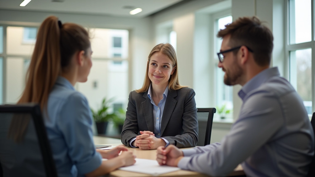 Education consultant guiding family through university pathway options