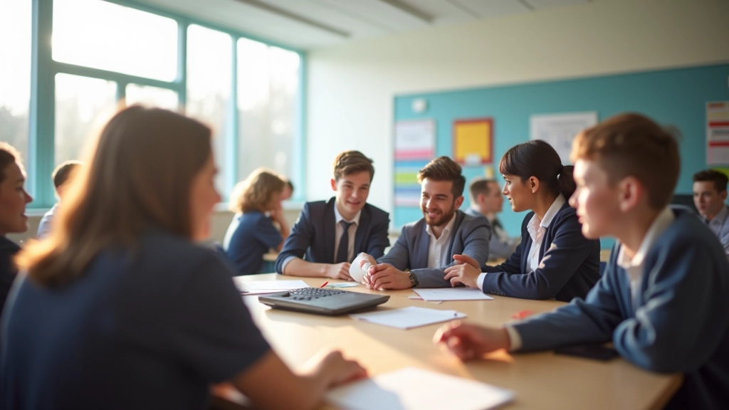Students engaged in collaborative learning environment