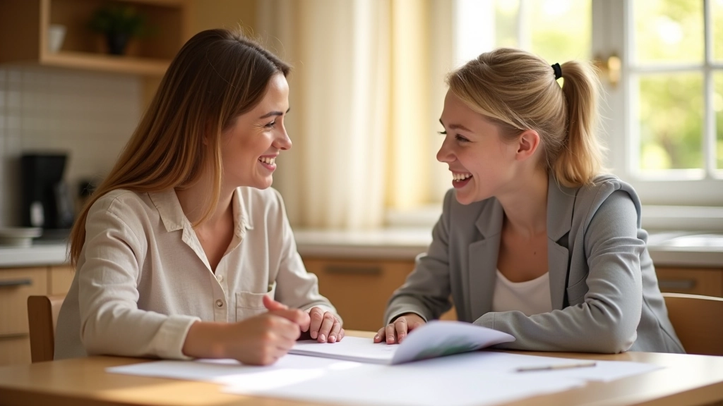 Parent and teenager reviewing secondary school prospectuses and documents together at home