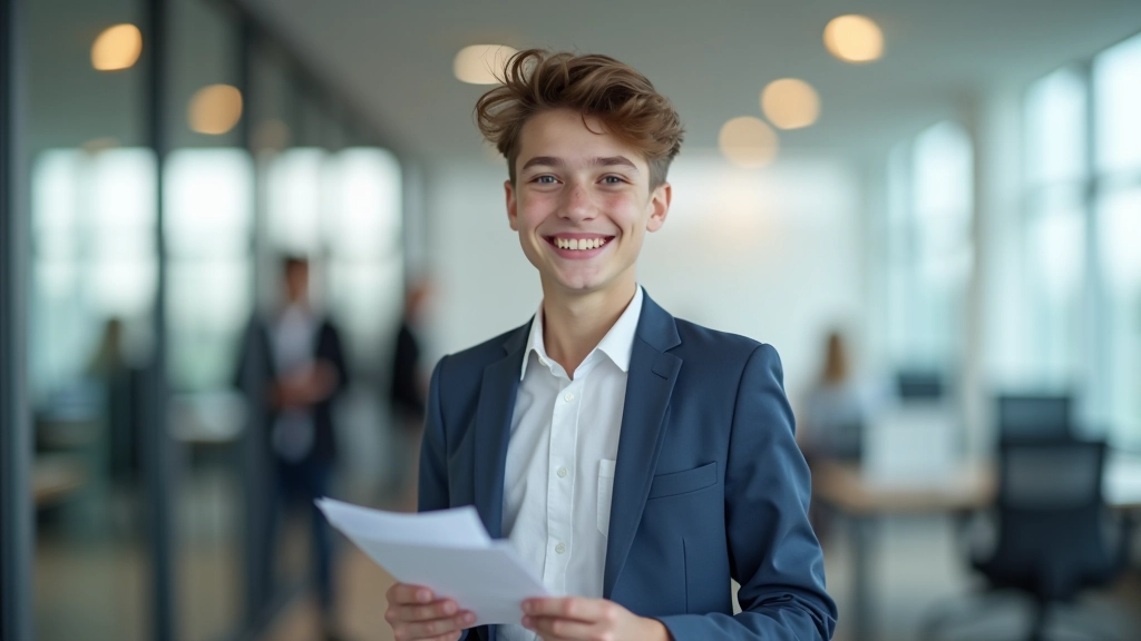 Young person gaining work experience in office environment